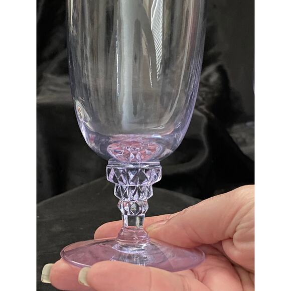 Vintage Iced Tea Stem 1962 Tiffin-Franciscan Twilight Blue OPTIC For 1 Glass - Picture 6 of 10